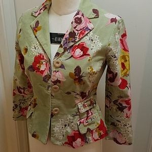 Very petit Elevenses brushed green velvet jacket